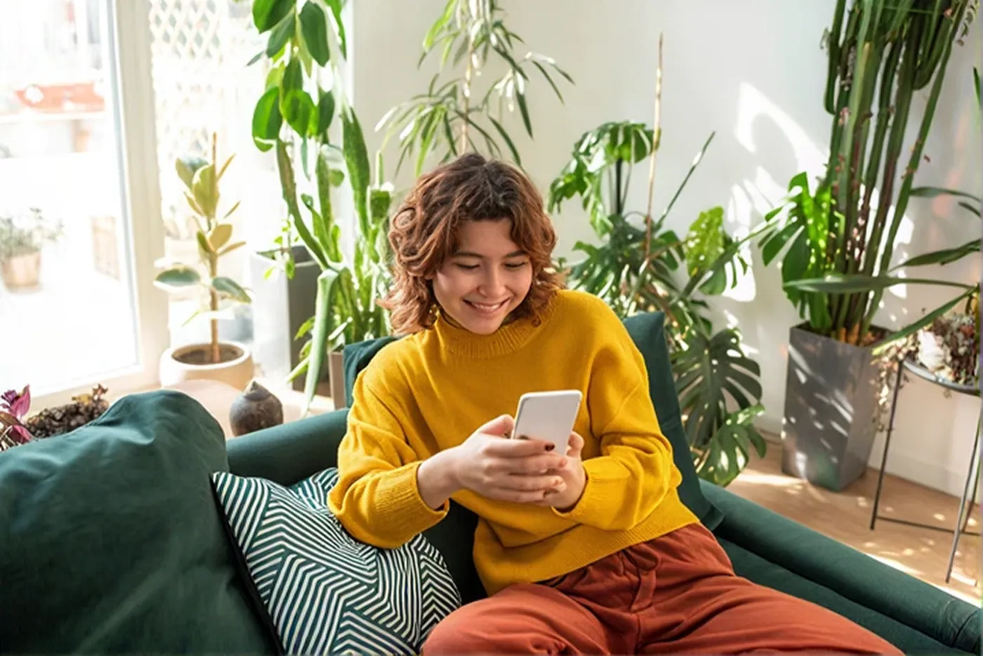 A patient following her recovery plan at home