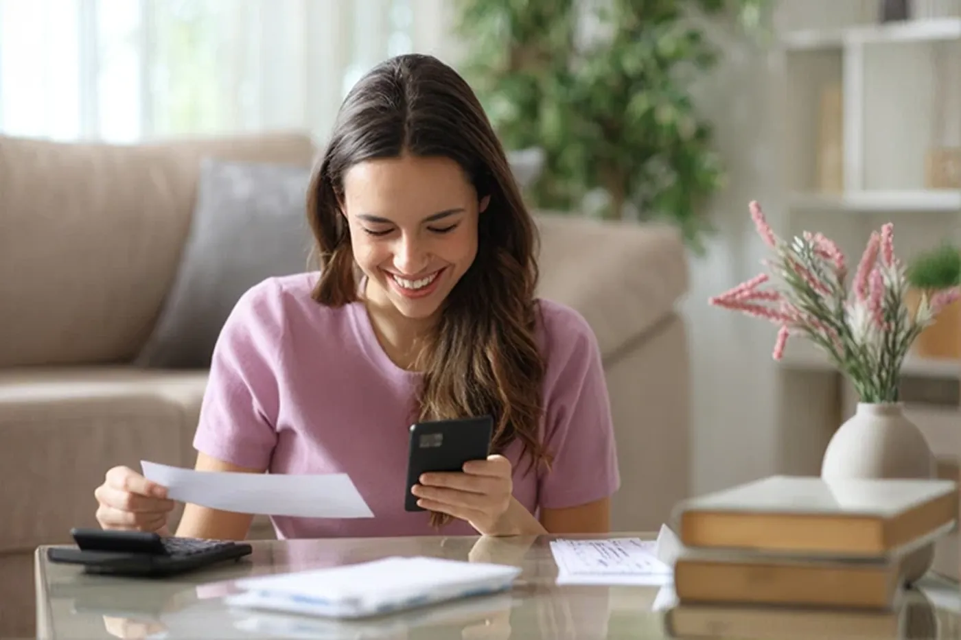 A patient reading their recovery instructions on their phone