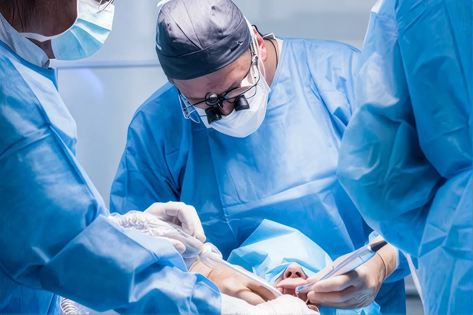 Dental implant procedure underway in a modern surgery